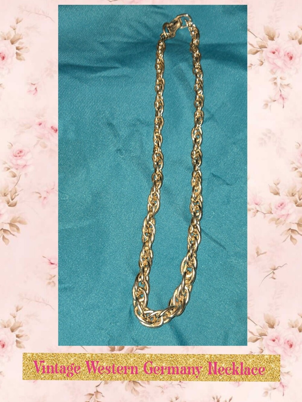 Vintage Western Germany Silver-Tone Twisted Rope Necklace